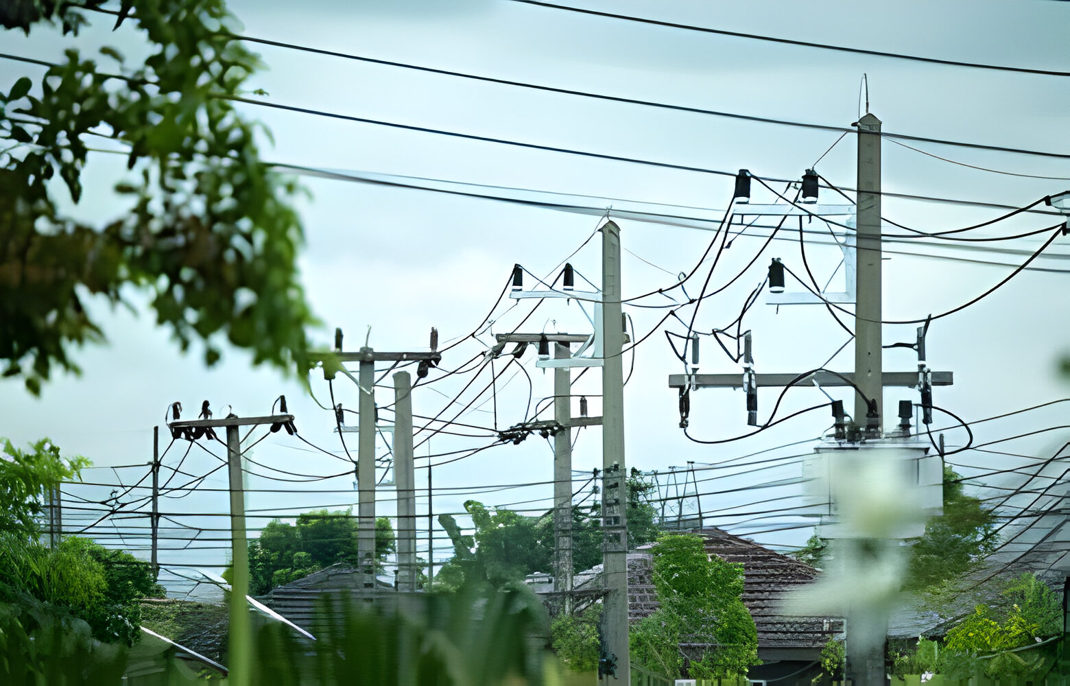 transmission lines with EAP electric poles